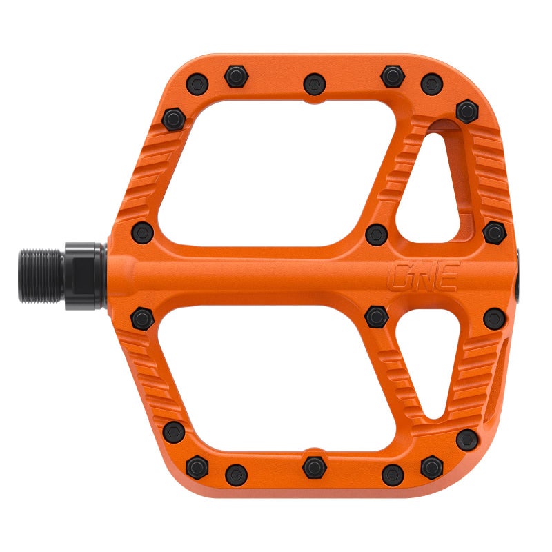 OneUp Components Composite Pedals, Orange â€“ Lightweight, Durable Flat Bike Pedals for Mountain Bikes (MTB) - Image 1